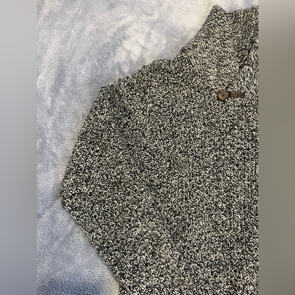 L’uomo Mens Sweater Wool Blend Made in Italy Button Black White- Size Medium - Picture 2 of 6